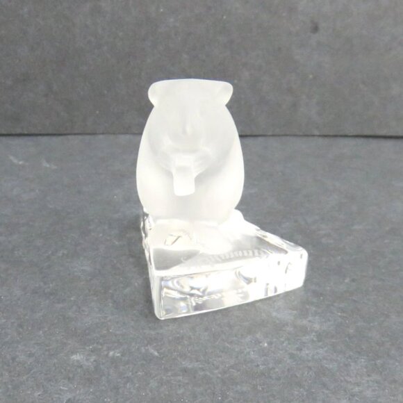 CRYSTAL CUTIES Frosted Glass Mouse on Clear Cheese Base Nachtmann Germany Vintag - Picture 4 of 10